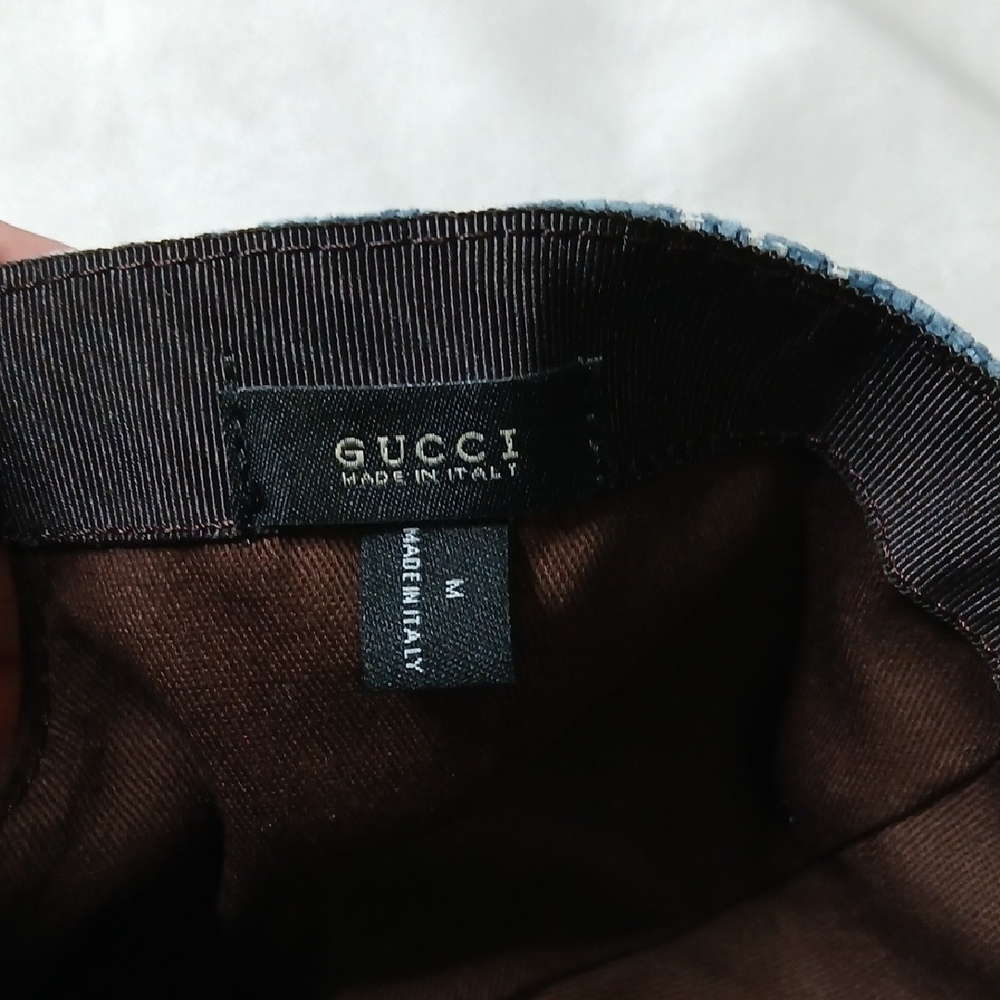 Gucci Cotton Canvas GG Baseball Cap In Blue - Picture 4 of 4